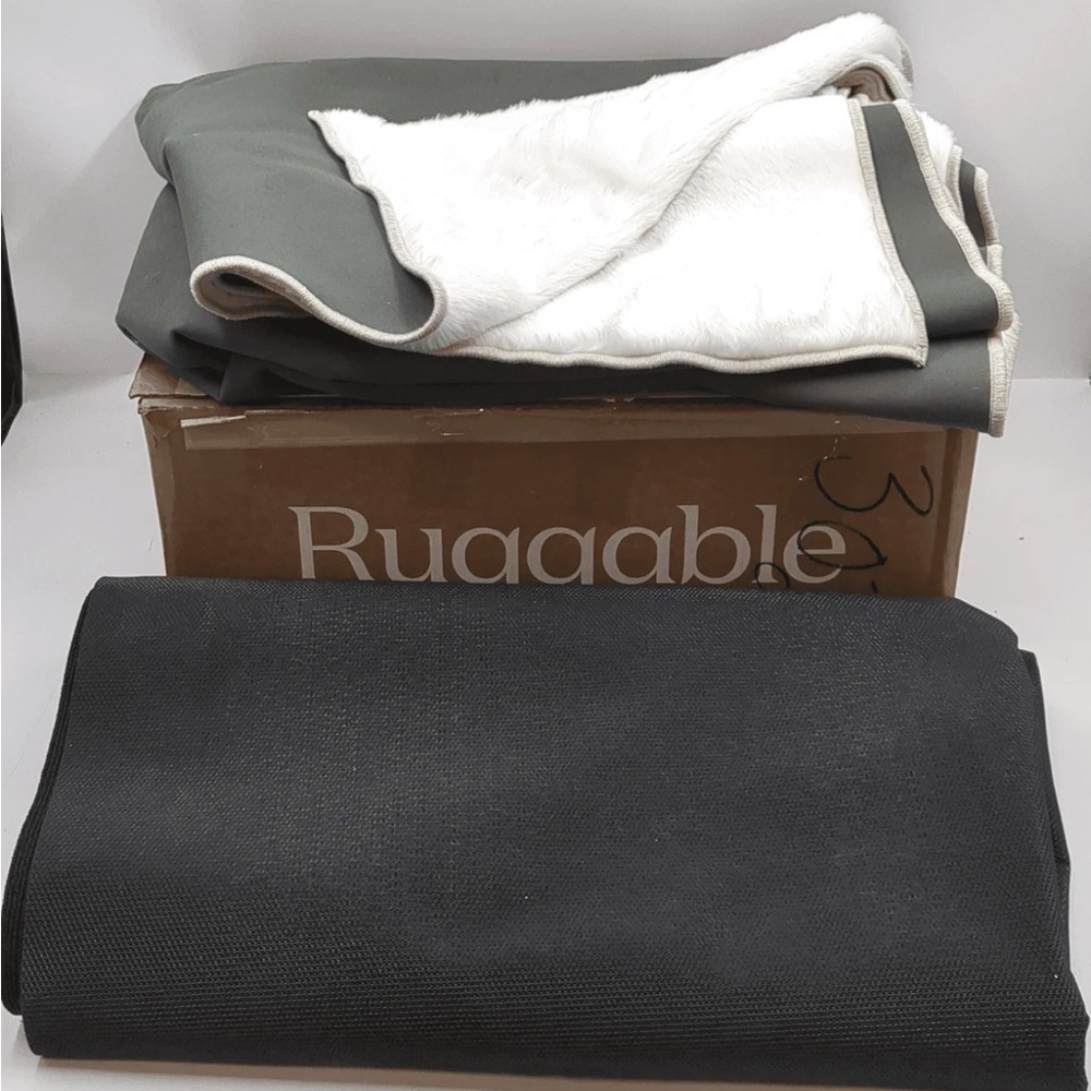 Ruggable NWT White Fur/Shag & Black No Slip Rug 5x7